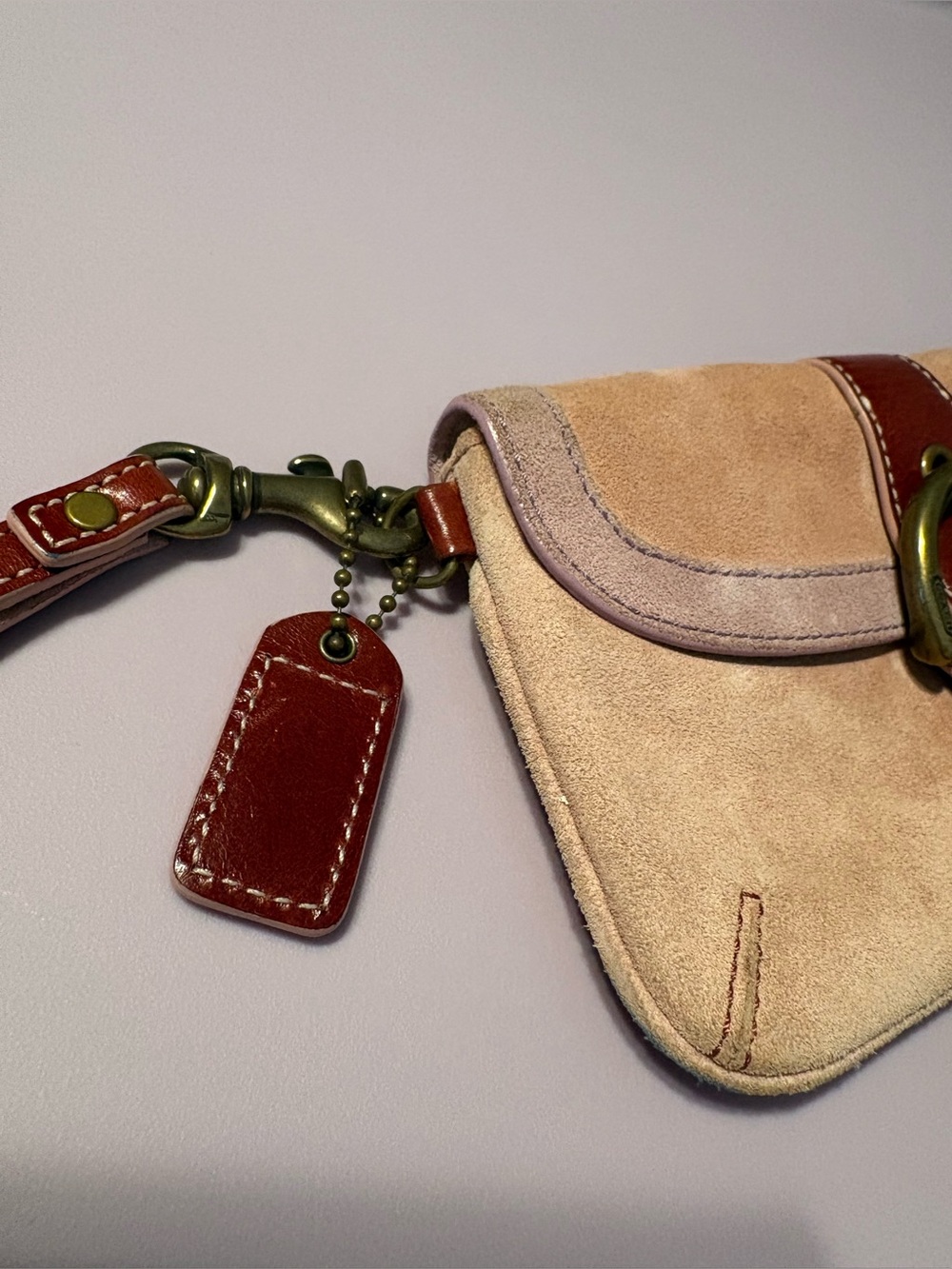 Coach Y2K Pink/Purple Suede and Leather Small Soho Wristlet Clutch— FLAWS! - Picture 9 of 15